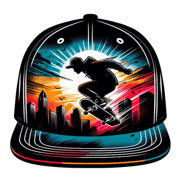 Urban Skater Sunset Dynamic Cap Design