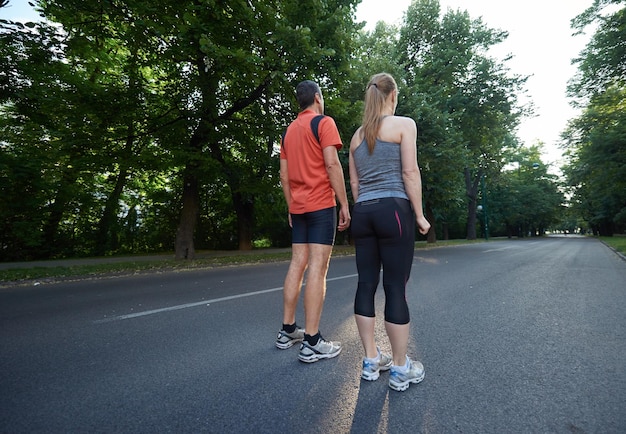 urban sports healthy couple jogging