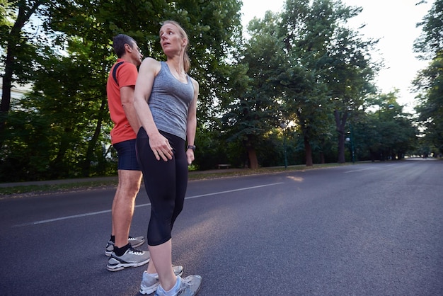 urban sports healthy couple jogging