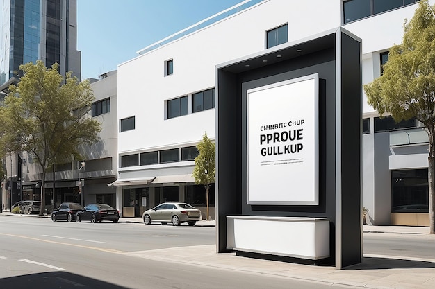 Urban street billboard mockup personalize advertising on clean white backgrounds