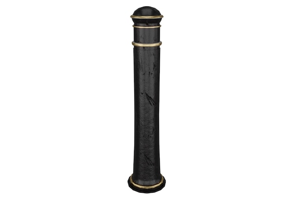 urban street black bollard on white background