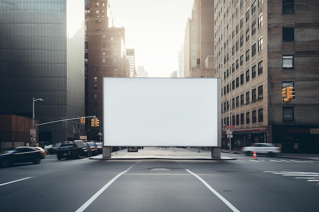 Urban street signage for announcing and marketing marketing billboard blank white space for advertising and displaying posters and signage announcement