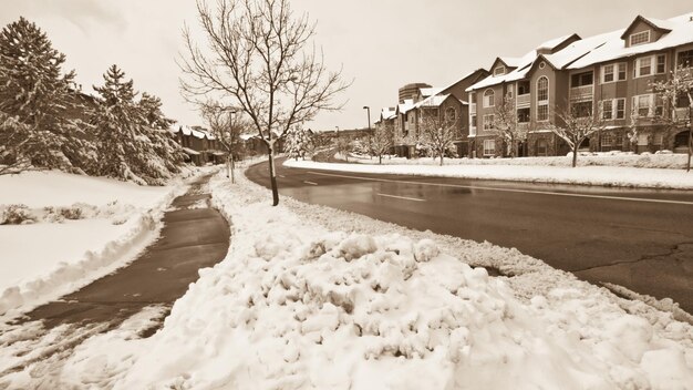 Городская улица зимой.