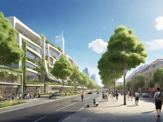 Urban Utopia A City Transformed by Clean Streets and Green Spaces