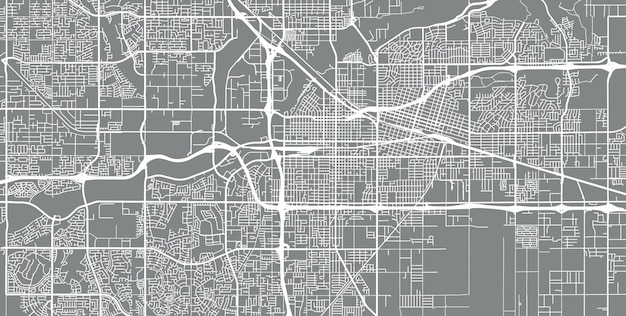 Photo urban vector city map of bakersfield california united states of america