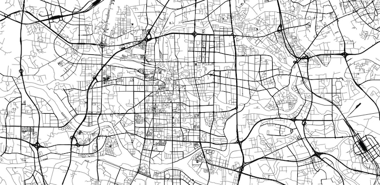 Photo urban vector city map of foshan china