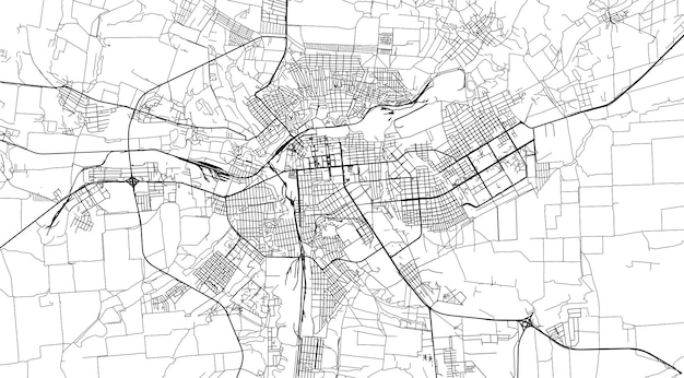 Городская векторная карта города луганска, украина, европа