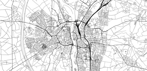 Urban vector city map of Maastricht The Netherlands