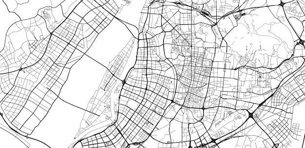 Urban vector city map of nanjing china