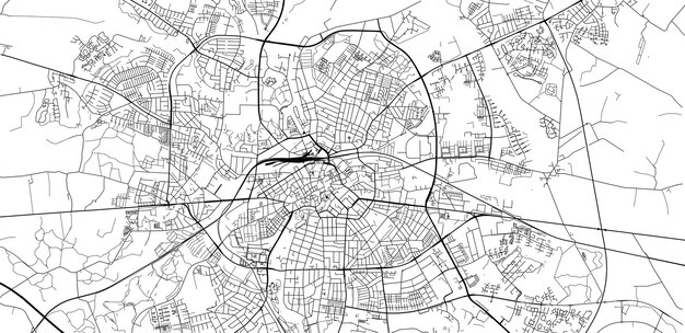 Urban vector city map of Odense Denmark