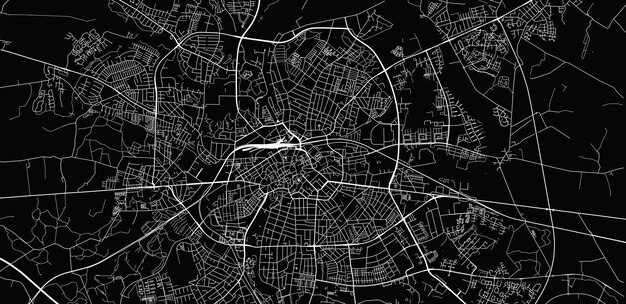 Urban vector city map of Odense Denmark