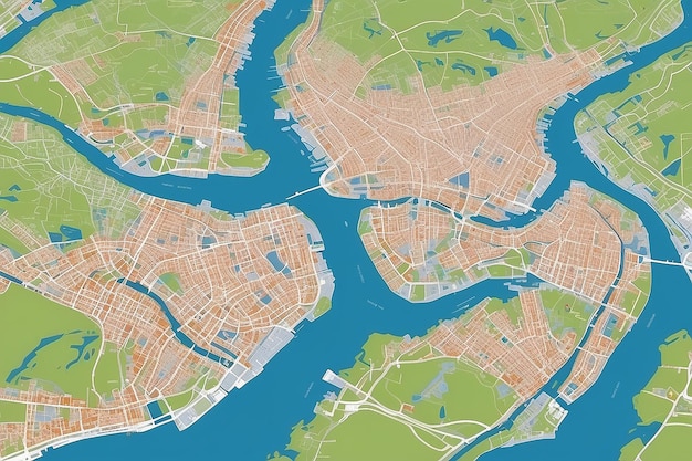 Urban vector city map of skien norway europe