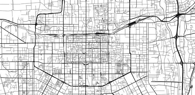 Foto mappa urbana vettoriale della città di xian in cina