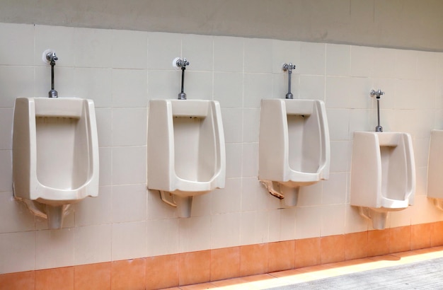 Photo urinals in public restroom