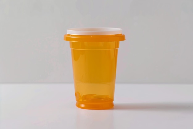 Photo urine specimen cup on white background