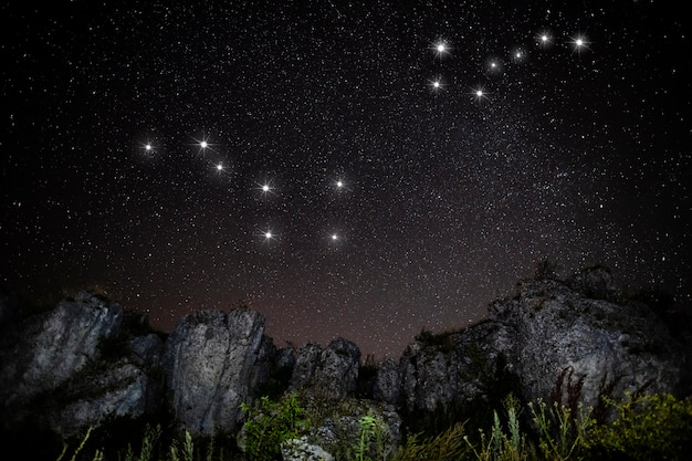 Foto costellazioni dell'orsa maggiore e dell'orsa minore