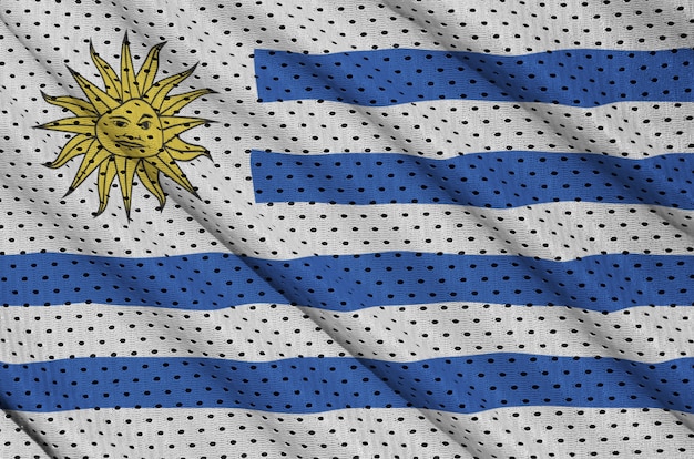 Uruguay flag printed on a polyester nylon sportswear mesh fabric