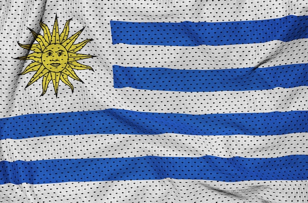 Uruguay flag printed on a polyester nylon sportswear mesh fabric