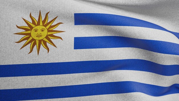 Photo uruguay flag waving textured