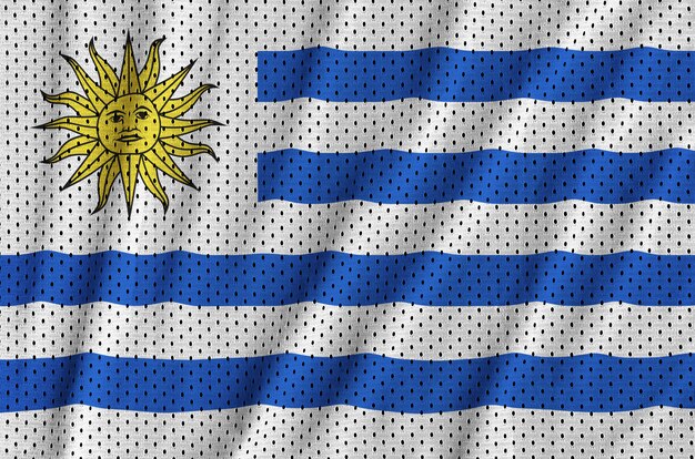 Uruguay-vlag gedrukt op een polyester nylon gaas