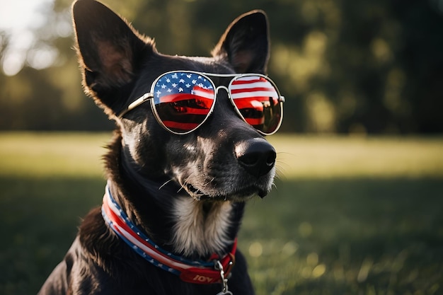 미국 발: 7월 4일 미국 용기, 민주주의, 개, 자유, 털, 영웅, 군인