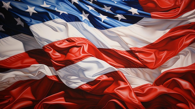 US American flag in bright colors Beautiful illustration picture Generative AI