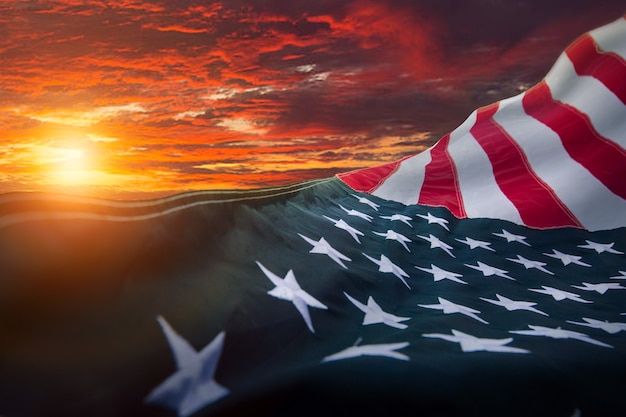 Us american flag. for usa memorial day, veteran's day, labor day, or 4th of july celebration.