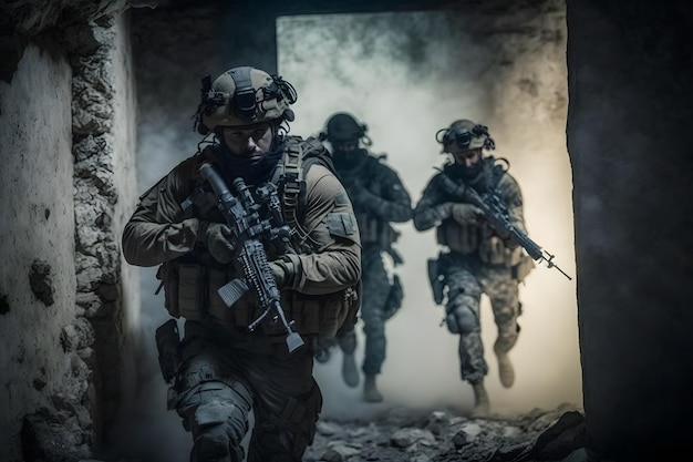 US Army Special Forces Group soldaat Neuraal netwerk AI gegenereerd