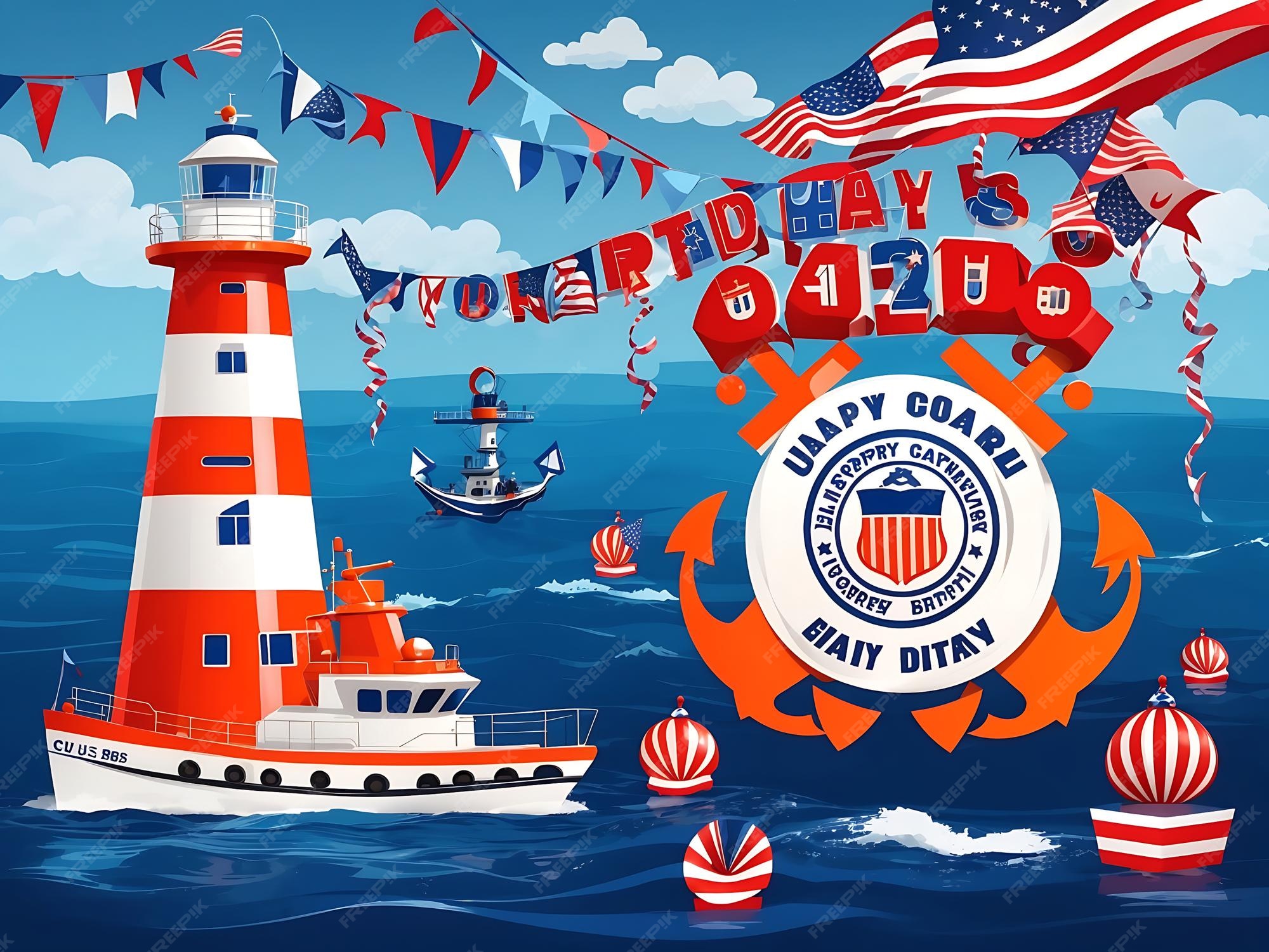 Premium AI Image us coast guard birthday background template Holiday