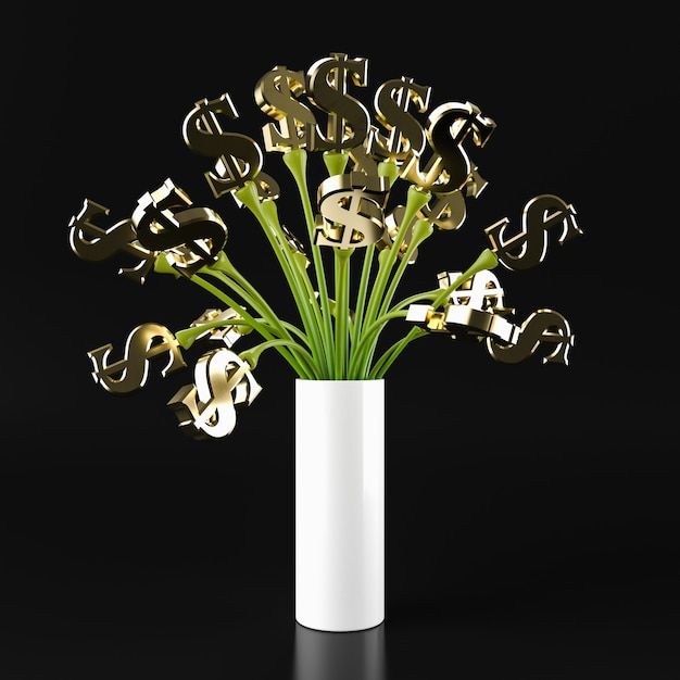 Us dolar tree green, 3d rendering.