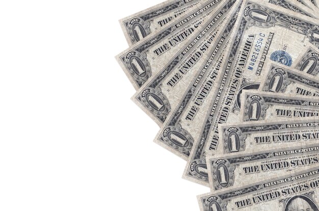 US dollar bills on a white background