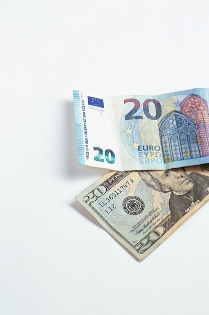 US dollar and Euro banknote money