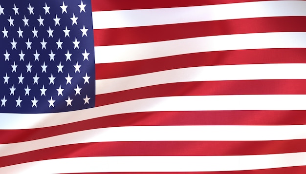 US flag render with texture