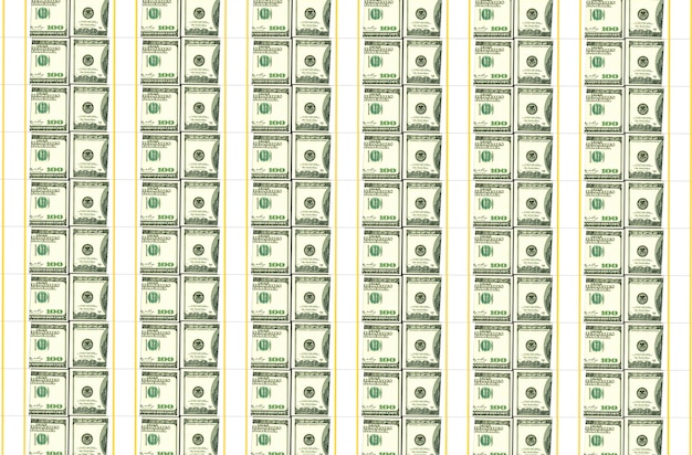 US hundred dollar banknotes background