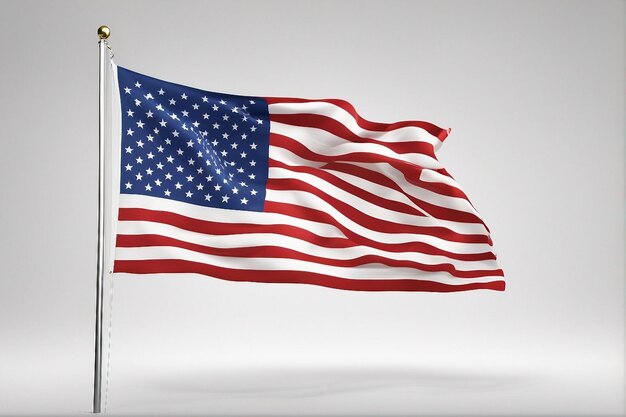 usa america national flag isolated 3d white background