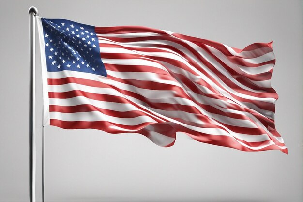 usa america national flag isolated 3d white background