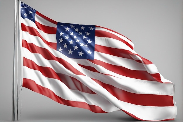 usa america national flag isolated 3d white background