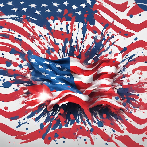 USA Amerika vlag borstel textuur illustratie art