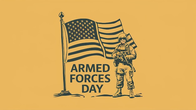 USA army soldier Greeting card for Armed forces day Generative Ai