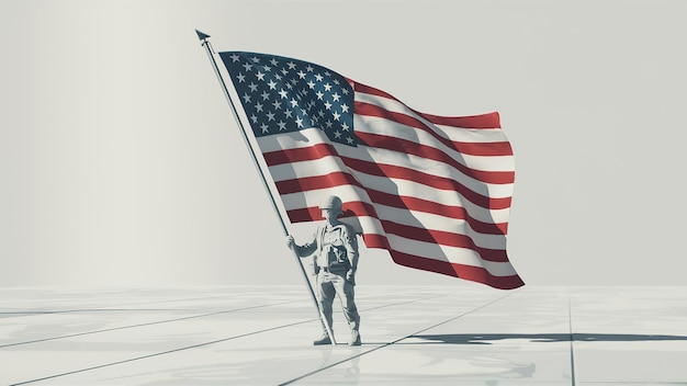 USA army soldier Greeting card for Armed forces day Generative Ai