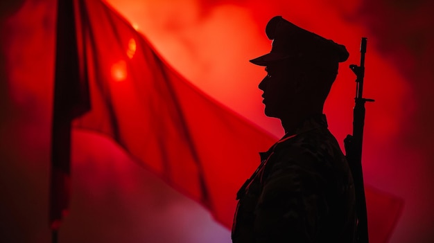 Foto soldati dell'esercito degli stati uniti sullo sfondo del tramonto giorno dei veterani giorno commemorativo giorno dell'indipendenza sullo sfondo