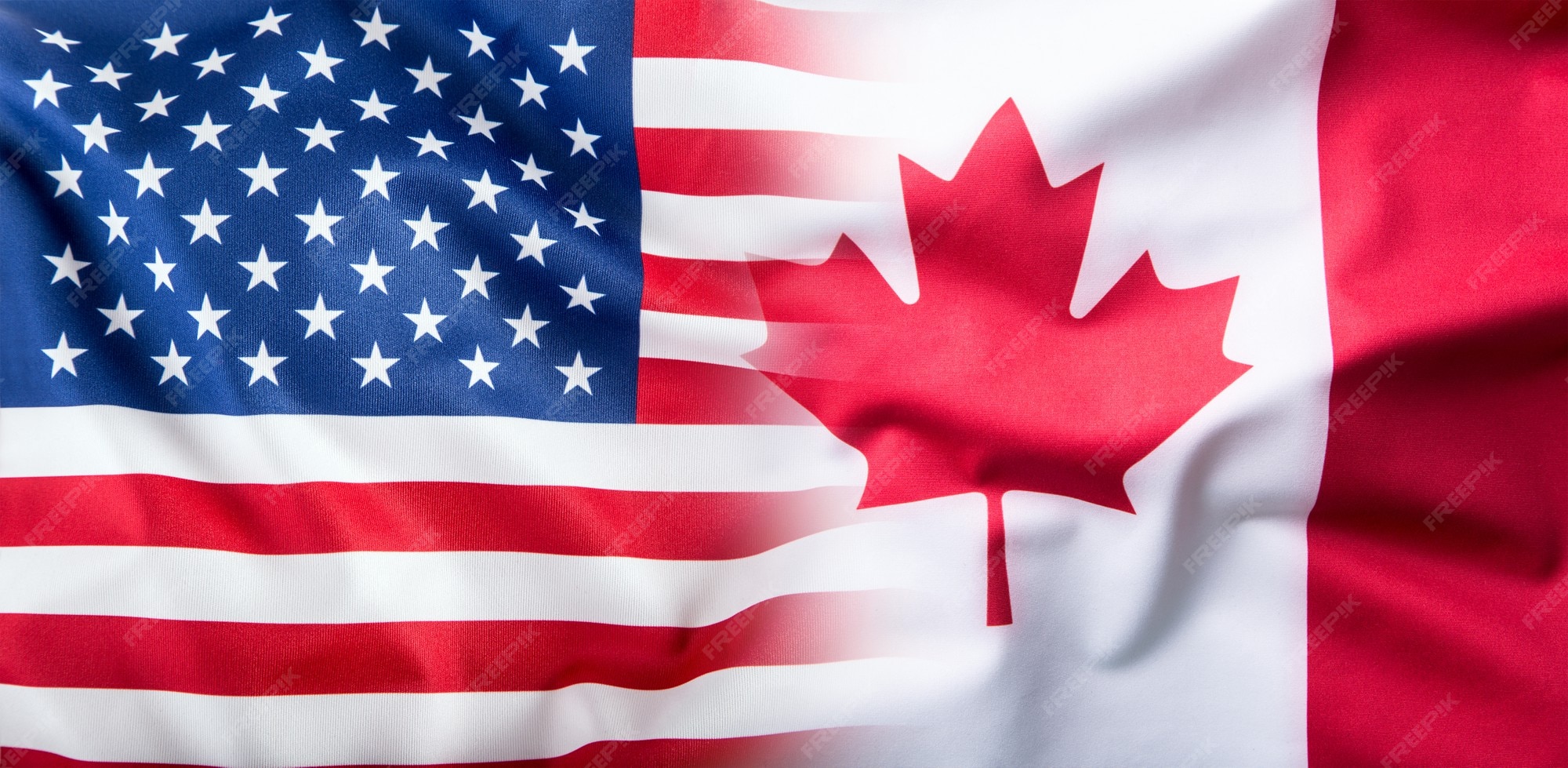 Premium Photo USA and Canada. USA flag and Canada flag