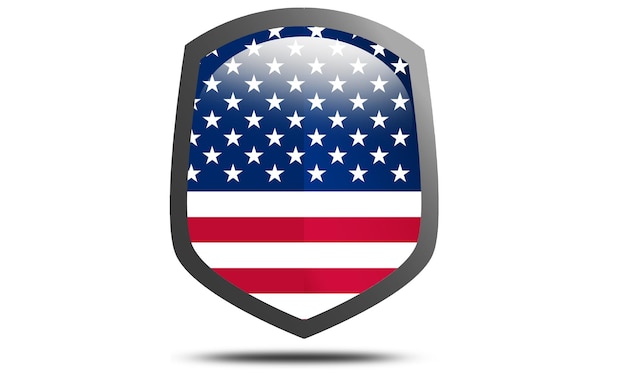 Photo usa country flag shield icon