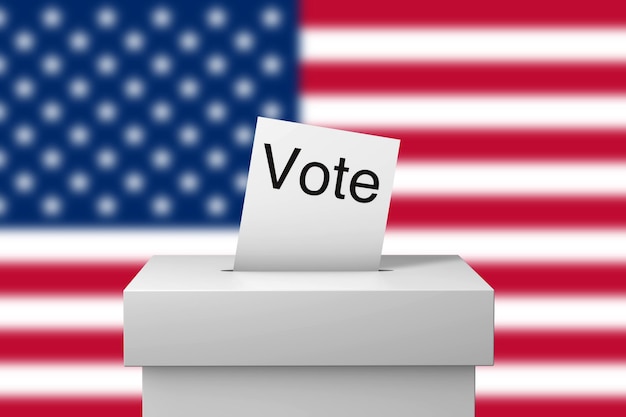 Usa election ballot box and voting paper d rendering