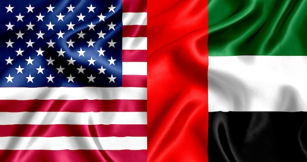 USA en United_Arab_Emirates vlag zijde