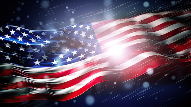 USA Flag amerikan holiday modern banner background Generative AI