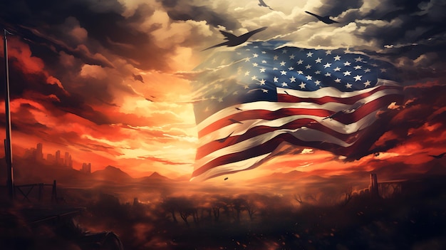 USA Flag Background