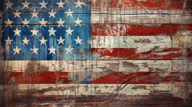 Photo usa flag blended in texture