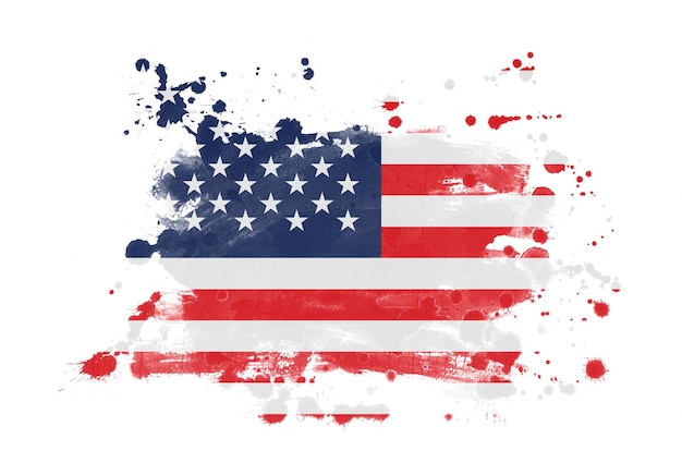 Photo usa flag grunge painted background