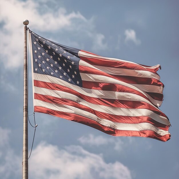 USA flag outside of the factory Labor day work